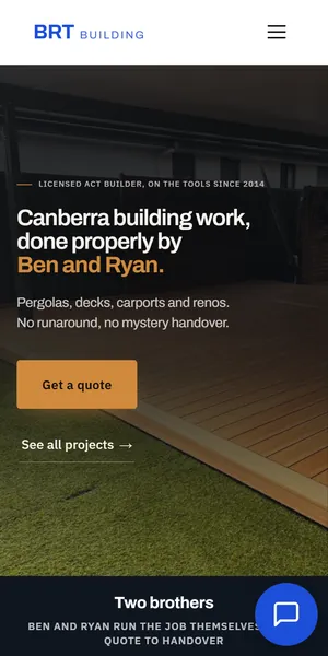 The same homepage on a phone
