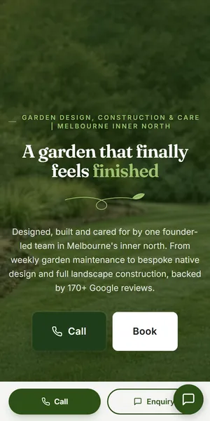 The same homepage on a phone